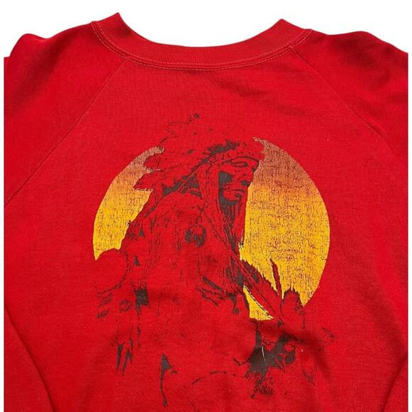 Red Native Sunset Graphic 80s Vintage Crewneck - Picture 2 of 3